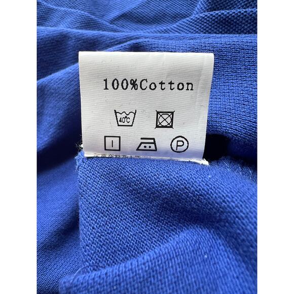 Messina Made By Italy Mens 100% Cotton Collar Royal Blue Polo Shirt Size XL (56) - Picture 8 of 9